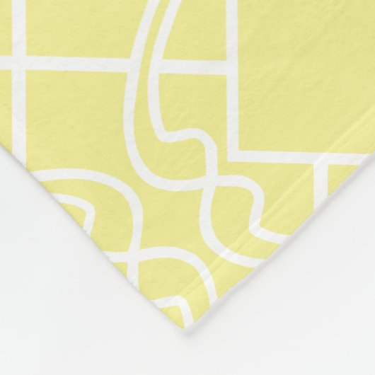 Cellozachte botergele traliedesign fleece deken (Hoek)