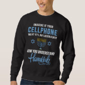 cellphone 8 days understand jewish Hanukkah Chanuk Trui (Voorkant)