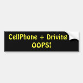 CellPhone + Driving = OOPS! Bumpersticker (Voorkant)