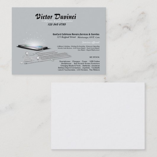 Cellphone Unlocker / Reparatie / Onderhoud Visitek Visitekaartje (Voorkant / Achterkant)