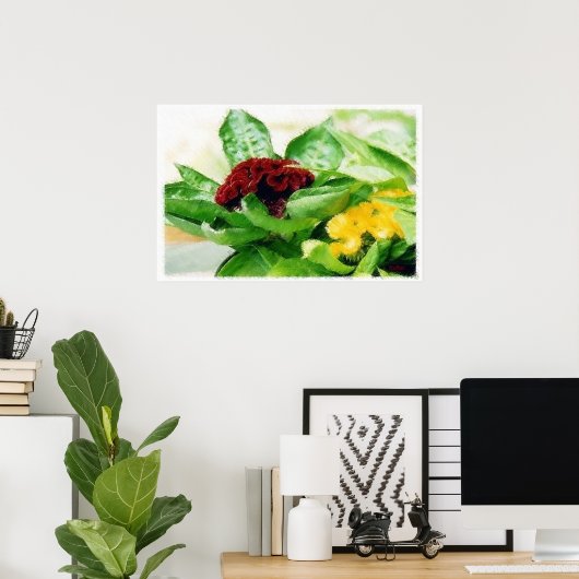 Celosia/Cockscomb Poster (Thuiskantoor)