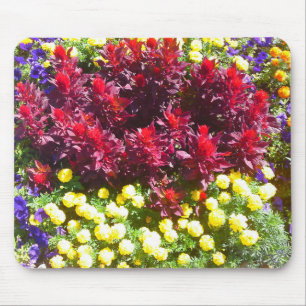 Celosia Marigold Petunia Flower Patch Mousepad Muismat