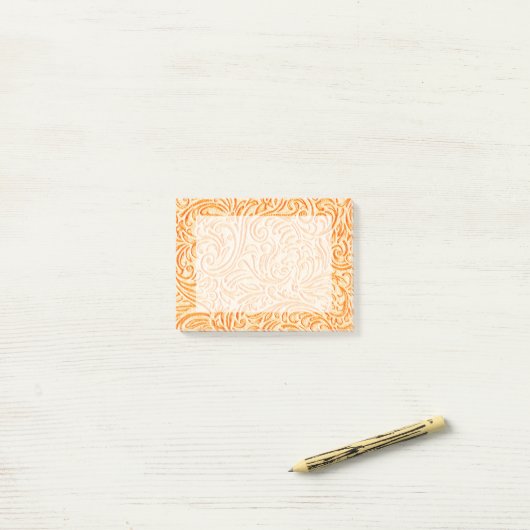 Celosia Oranje  Scrollwork Grafisch Ontwerp Post-it® Notes (Op bureau)