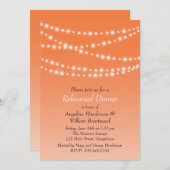 Celosia Oranje Twinkle Lights Rehearsal Dinner Kaart (Voorkant / Achterkant)