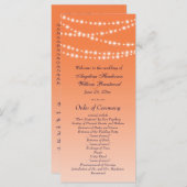 Celosia Oranje Twinkle Lights Wedding Program Programmakaart (Voorkant / Achterkant)