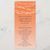 Celosia Oranje Twinkle Lights Wedding Program Programmakaart (Voorkant)