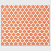 Celosia Oranje & White Moroccan patroon Cadeaupapier (Vlak)