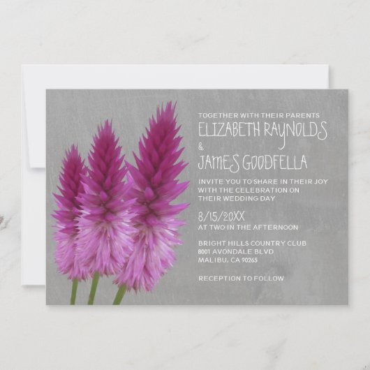 Celosia Wedding Invitations Kaart (Voorkant)