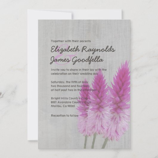 celosia Wedding Invitations Kaart (Voorkant)