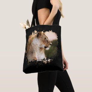 *~* Celsiale gouden kunst AP23 artistieke LIONESS Tote Bag