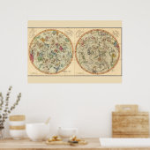 Celsiale kaart van de constellaties poster (Keuken)