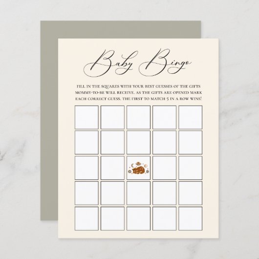 Celsius Beer Theme Baby Bingo Game (Voorkant / Achterkant)