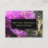 Celsius Black Pink Gold Abstract Aangepast Visitekaartje (Voorkant)