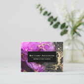 Celsius Black Pink Gold Abstract Aangepast Visitekaartje (Staand voorkant)