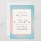 Celsius blauw roze gradiënt Baby shower Kaart (Voorkant)