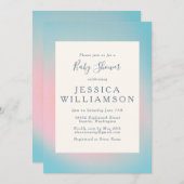 Celsius blauw roze gradiënt Baby shower Kaart (Voorkant / Achterkant)