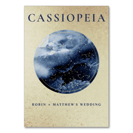 Celsius, Cassiopeia (of andere) goud en blauw Kaart (Achterkant)
