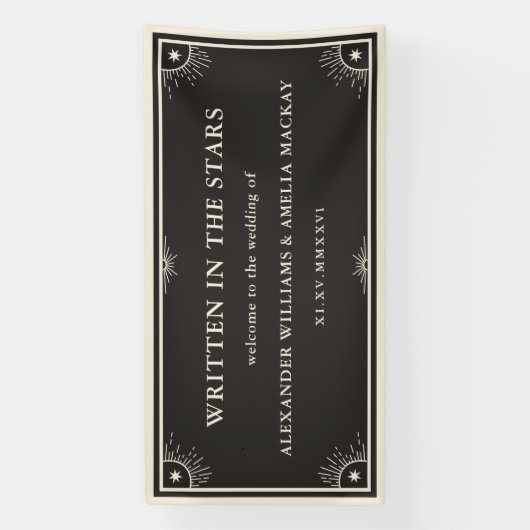 Celsius geschreven in sterren trouwbord Banner (Verticaal)