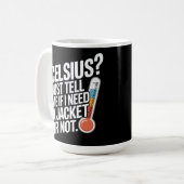 Celsius? Just tell me if I need a jacket or not. Koffiemok (Voorkant links)