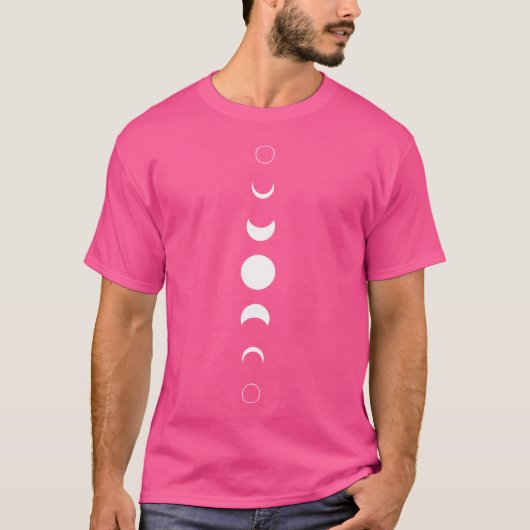 Celsius Moon Phase Terug Afdrukken Verticale Lunar T-shirt (Voorkant)