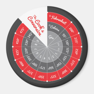 Celsius naar Fahrenheit Koken Conversie Grafiek Magneet