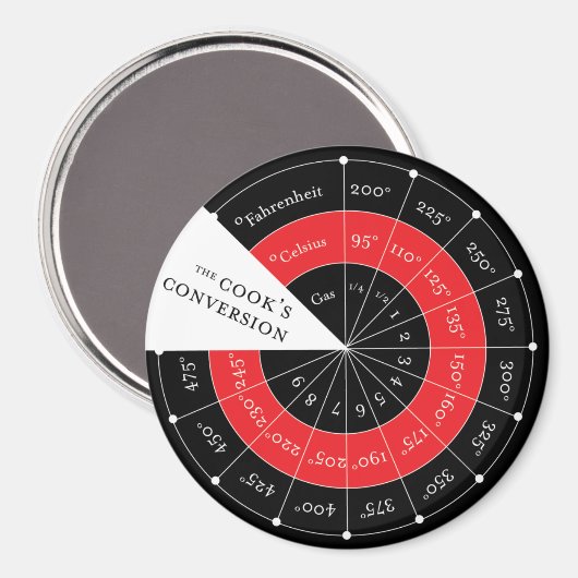 Celsius naar Fahrenheit Temperatuur Conversie Graf Magneet (Voorkant / Achterkant)