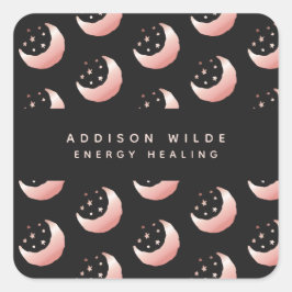 Celsius Roos Gold Crescent Moon Stars Pattern Vierkante Sticker