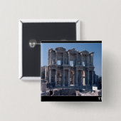 Celsus Library, ingebouwd in AD 135 Vierkante Button 5,1 Cm (Voorkant /achterkant)