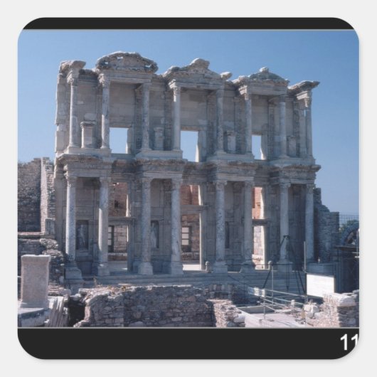 Celsus Library, ingebouwd in AD 135 Vierkante Sticker (Voorkant)