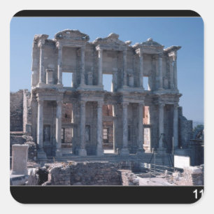Celsus Library, ingebouwd in AD 135 Vierkante Sticker
