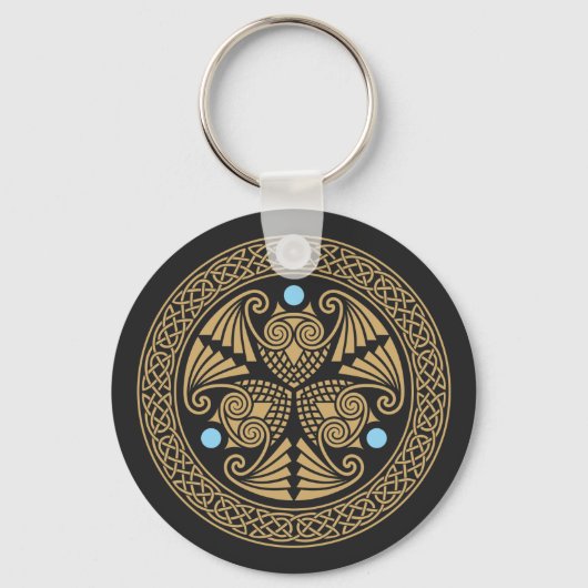 Celtic 3 Owls Sleutelhanger (Voorkant)
