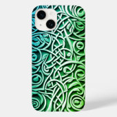 Celtic 3D Carved Green Knot Design Case-Mate iPhone Case (Achterkant)