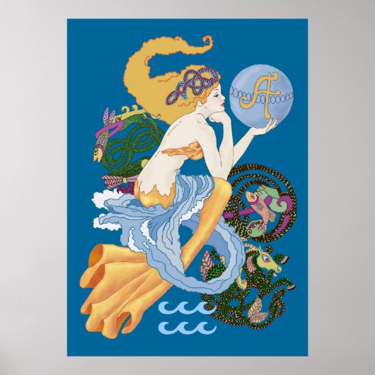 Celtic "A" voor Aquarius Mermaid Poster (Voorkant)