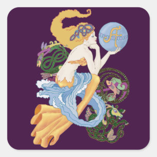 Celtic "A" voor Aquarius Mermaid Vierkante Sticker