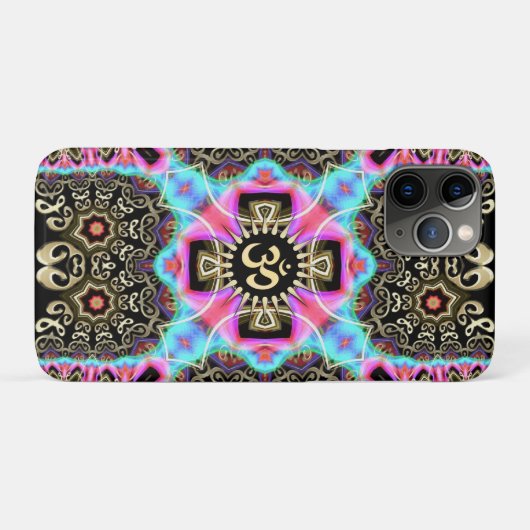 Celtic Arabesque Aum Gold Art Fusion iPhone 4 Case (Achterkant (horizontaal))