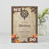 Celtic art and floral splendor in warm tones. kaart (Staand voorkant)