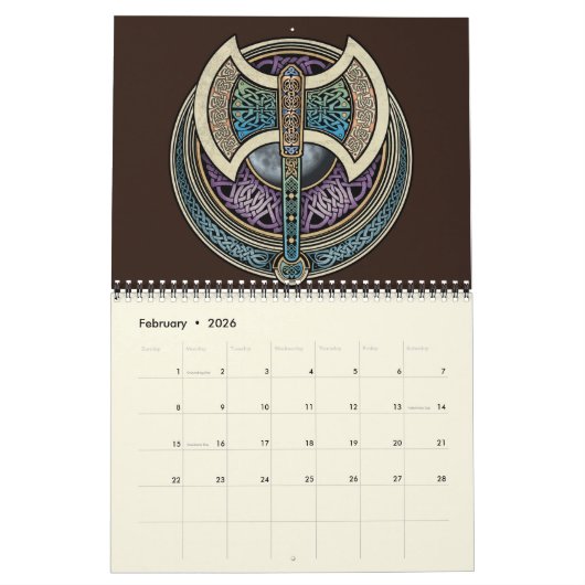 Celtic Art Calendar Kalender (Feb 2026)