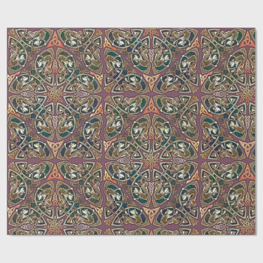 Celtic Art Cats Celtic Knotwork Wrapping Paper Cadeaupapier (Vlak)