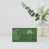 Celtic art deco floral design drie witte bloemen visitekaartje (Staand voorkant)