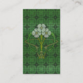 Celtic art deco floral design drie witte bloemen visitekaartje (Achterkant)