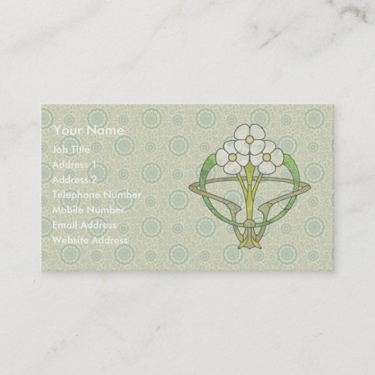 Celtic art deco floral design t2 visitekaartje (Voorkant)