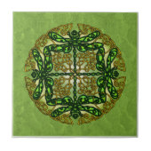 Celtic Art Dragonflies - groen Tegeltje (Voorkant)