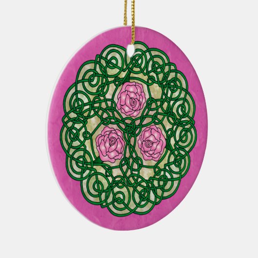 Celtic Art Rozen Roze Keramisch Ornament (Rechts)