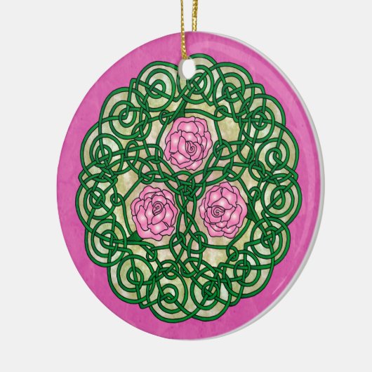 Celtic Art Rozen Roze Keramisch Ornament (Links)