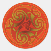 Celtic Art Spiral Design Classic Round Sticker (Voorkant)