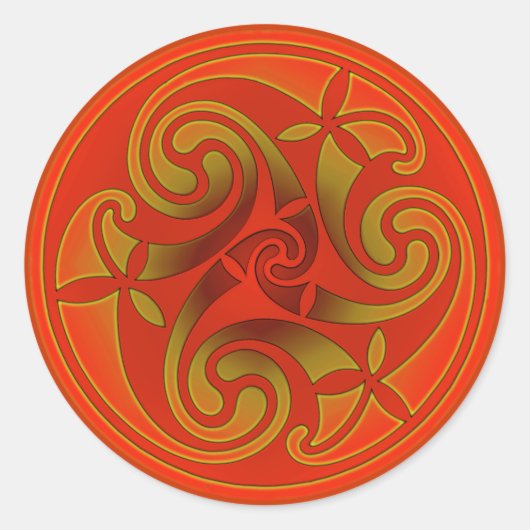 Celtic Art Spiral Design Ronde Sticker (Voorkant)