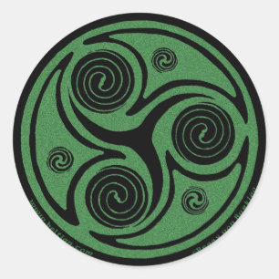 Celtic Art Sticker, Triskel Design #4 Ronde Sticker