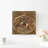 Celtic Artifact & Proverb on Wall Clock Vierkante Klok (Huis)