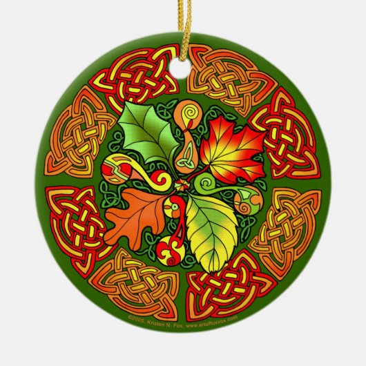 Celtic Autumn Leaves Ornament (Voorkant)