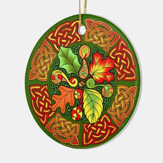 Celtic Autumn Leaves Ornament (Links)